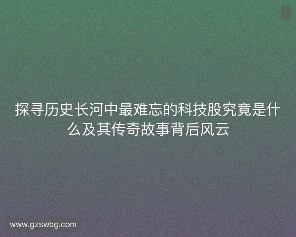 探寻历史长河中最难忘的科技股究竟是什么及其传奇故事背后风云